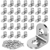 Staffe Angolari Acciaio Inox 20 Pezzi - 20x20mm, 90 Gradi, Con Viti, Per Mensole, Tavoli, Sedie - Foto 6