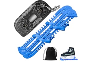 Newsmy 4 Pack Ice Skate Blade Covers, Adjustable Quick Ice Skate Sharpener Grindstone Grinding Sharpening Tool Including Velvet Bag