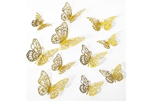 AIXOOM 36 PCS Gold Butterfly Decoration