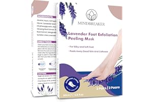 MINDBREAKER Maseczka peelingująca do stóp – lawendowa maska peelingująca do stóp – sucha, obumarła skóra, naprawa kalusa, szorstkie pięty, naturalny peeling, peeling stóp, sprawia, że Twoje stopy są miękkie