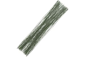 MOMAHUA 100P Army Green Floral Wire 20 Gauge/1mm, 16in/40cm Floral Stems Wire for Paper Flower, Flexible Paper Wrapped Floral Stem Supplies for Flower DIY Craft,Corsages Decoration, Wreath Making
