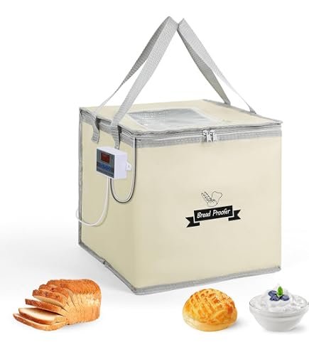 Scatola di Fermentazione con Riscaldamento, Controllo della Temperatura Pieghevole Kit Cestino Lievitazione per Pane Temperatura e Timer Regolabili Accessori per la Panificazione 40 x 26 x 30 cm