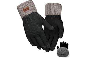 FORVEVO Handschuhe Damen Winter mit Fleecefutter,Touchscreen Warme Weich Strickhandschuhe,Thermo Winterhandschuhe Frauen