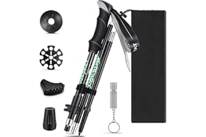 Benxdara Hiking Trekking Poles, Telescopic & Collapsible Nordic Walking Poles for Seniors, Men, Women with Quick Lock System, Folding Ultralight Sticks for Mountaineering, Walking and Camping