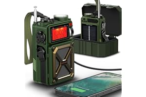 FosPower Emergency Weather Radio (Model D9) 14800mWh Power Bank, NOAA/AM/FM/Shortwave, Bluetooth 5.4, USB/Solar/Hand Crank Charging, Flash Light, SOS Alarm, IPX3 Rating for Indoor/Outdoor Emergencies