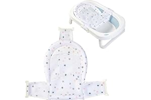 Syiyunran Rutschfeste T-Bad für Babys – Weiß, 1 Stück, Netz-Mattennetz, Halterung für Neugeborene mit verstellbaren Gurten, bequemer Badesitz, rutschfest, für 0-12 Monate