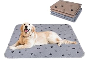 LENAUQ Puppy Pads, 2 Pack Washable Dog Pee Pads Pet Puppy Training Supplies Pads, 70 X 80cm Non-Slip Super Absorbing Whelping Pads for Dog Housebreaking Supplies (Grey&Brown)