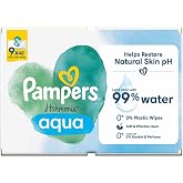 Pampers Prima Wet Towel Wipes Aqua Pure 432 Leaf 9-Piece Deal Package