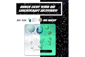 yabaduu Schutzfolie Schutzcover für Toniebox passgenau selbstklebend kindgerecht Folie Zubehör für Kinder Spielzeug (Y031-42 Hasen Ballon, Nachtleuchtend)