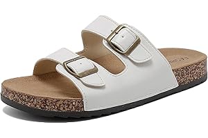 YUHITYGZGS Cork Footbed, Women Men Sandals with Adjustable Buckle Straps for Summer Beach Slip On Slippers Open Toe Slides Mules Outdoor Indoor