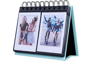 AMAZING WORKS 68 Pockets Mini Photo Album for Fujifilm Instax Mini 7s 8 8+ 9 25 26 50s 70 90/ Fujifilm Instax SP 1/ Polaroid PIC-300P/ Polaroid Z2300/ LG PD 233/ LG PD 239/ Name Card (Blue)