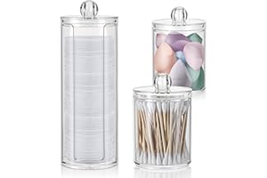 MumdoYAL 3 Stk Organizer Trucchi，Organizer Bagno，Porta Trucchi Da Bagno，Porta dischetti struccanti con coperchio,contenitore per bastoncini di cotone,per comò, bagno, camera da letto