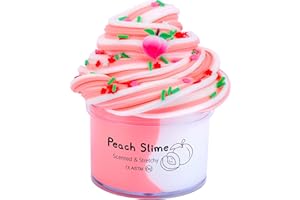 BRETOHAY Pink Peachybbies Butter Slime,Fragrant and Elastic Butter Slime Toys,Party Gifts,Prizes,School Education,Birthday Gifts for Boys and Girls (200ml)