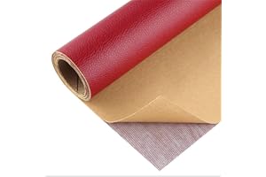 CHANGTSING Patch di Ecopelle PU Autoadesiva 50 x 137 cm riparazione decorative pellicole in pelle sintetica riparazione Adesiva Sedile Auto per Divani, Sofa, Auto Interni vino rosso 3