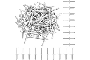 HWEEWANX Blindnieten 4.8x18mm, Aluminiumlegierung Blindniet mit Großkopf, Silber Blindnieten Set, 60 Stück Nieten Set, Geeignet zum Verbinden von Leichten Werkstoffen