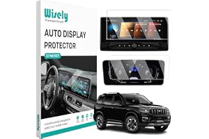 Wisely 2Pcs - Screen Guard for MAHINDRA SCORPIO N (2026) Z8S, Z8, Z8T & Z8L Car 12.3 Inch Infotainment Display System Protector + MID Cluster - Stereo Accessories - Touch Responsive - HD Clear