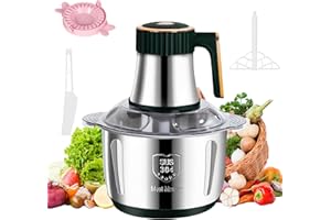 ODIKALA Hachoir électrique, avec 6 lames et un bol de 5 litres en acier inoxydable, mixeur électrique de 500 watts avec 5 vitesses pour les fruits, les légumes, la viande, etc. (A)