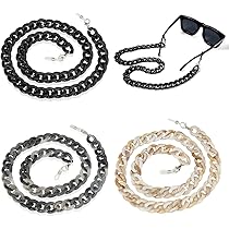SOREZE Chaîne Lunettes Acrylique - Anti-Perte - Collier Pour Lunettes De Soleil/Lecture - Design Géométrique