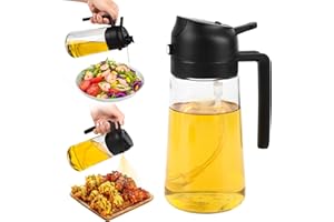 HZPZPP|Olive Oil Spray dispenser Bottle, 2 in 1 Spray Oil Spray Bottle, 16oz Olive Dispenser Bottles, Vinegar Bottles For Cooking (Black)
