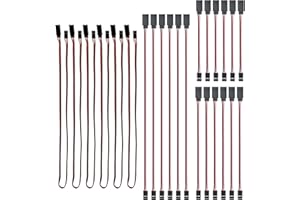HUAZIZ 24 Pezzi Servo di Estensione per RC, 10cm/15cm/30cm/50cm Servo Extension Cable JR Connettore Spina, Cavo di Prolunga Servo 3 Pin RC Servo Cavo, JR Maschio e Futaba Femmina Filo di Estensione