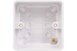 Schneider Electric Lisse White Moulded - Single Surface Pattress Box, 40 mm Deep, GGBL9147S, White