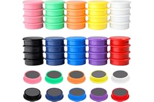 ZDZBLX 50 Piezas 10 Colores Imanes Potentes, Imanes Nevera Imanes Pizarra Magnetica, Mini Imanes Potente Imanes Pequeños Imanes de Colores Iman Nevera Redondos, para Oficina, Nevera, Pizarras, Mapas