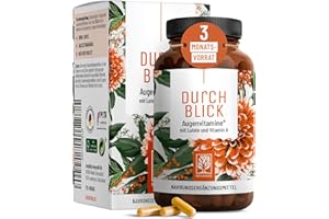 ‎NATURTREU Augenvitamine - Lutein Zeaxanthin Komplex Kapseln mit Beta Carotin & Vitamin A hochdosiert & Vegan - 90 Augenkapseln mit Lutein 20mg für 3 Monate - Augen Vitamine - 100% natürlich
