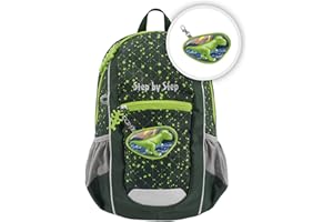 Step by Step Rucksack-Set KIGA Maxi „Dino Nilo“, Separates Innenfach, ergonomischer Mini-Rucksack mit höhenverstellbarem Brustgurt, Kita, Kindergarten & Freizeit, ab 3 Jahren, 10 l, grün