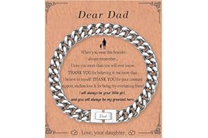 KORAS Dad Son Grandson Gifts, Cuban Chain Bracelet for Grandad Uncle Nephew Brother Soulmate, Stainless Steel Bracelet Gifts for Men, Perfect Fathers Day Birthday Graduation Christmas Presents