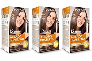 Kativa Kit lisciante brasiliano - Trattamento lisciante professionale a casa - Fino a 12 settimane di durata - Raddrizzamento Keratina - Confezione da 3