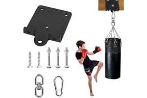 AUSTUFF Heavy Duty Punching Bag Hanger, Boxing Bag Hanger Bracket Beam Mount, 360° Rotation Heavy Bag Hanging Hook for Muay Thai Training, Swings and Hammocks