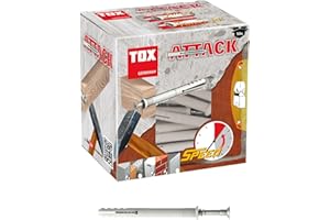 TOX Nageldübel Attack mit Dübel 8 x 100 mm und Nagelschraube 5 x 105 mm, für Befestigungen von Holzbauteilen in Voll- und Lochstein, 50 Stück, 017102241