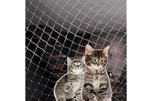 AIQII Katzennetz für Balkon & Fenster Katzenschutznetz 8x3m Balkonnetz + 23m Befestigungsseil für Katzen inkl. Befestigungsset