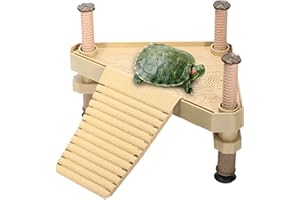 CHSEEO Piattaforma basking di Tartaruga, Piattaforma Tartaruga con Scala, Piattaforma Galleggiante Rettili, Galleggiante Isola Tartaruga, Decorazione per Acquario per Piccoli Animali Domestici(Piccolo)