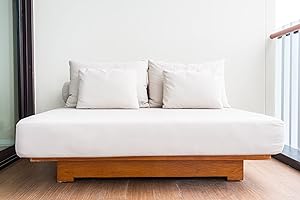 LivinEase King Size Fitted Sheet -10inch(26cm) Deep Cotton Blend Kingsize Fitted Sheets -Bobble Free, Easy Care, Soft and Comfortable White Bed Sheets (White, King)