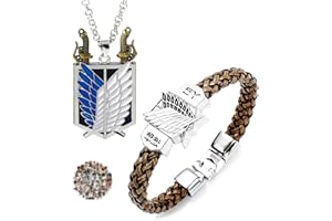 YouU - 22 collares de anime de ataque en Titán, pulsera de cosplay de anime, regalos para fanáticos del anime y hombres y mujeres
