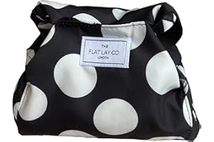 The Flat Lay Co. Makeup Bag - Travel Make Up Organiser for Cosmetics, Eyeshadow, Make-Up Brushes, Lipstick & Tools - Drawstring Makeup Bag Storage with Brush Holder & Large Pockets