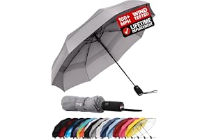 Repel Umbrella Vindtätt reseparaply – kompakt, lätt, automatiskt, starkt och bärbart – vindtåligt, litet hopfällbart ryggsäck