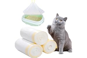 LUCKYOO 30Pcs Cat Litter Tray Liners - 58 x 35CM Large Extra Cat Litter Liners with Drawstring, Heavy Duty Scratch Resistant Bags and Leak Proof Litter Tray Bags for Pet