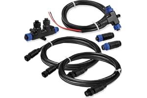 NOVINO NMEA 2000 Starter-Set zur Verarbeitung von NEMA 2K-Netzwerk für Lowrance Simrad Garmin, Marine Grade NMEA 2000 Backbone-Kabel, Drop-Kabel, Tees Terminators