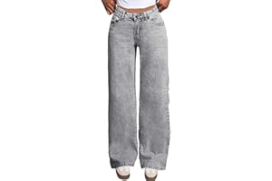 GENERISCH Y2K Jean pour fille Taille haute Jambe large avec nœuds Broderie Baggy Denim Pantalon droit pour enfants Pantalon décontracté avec poches
