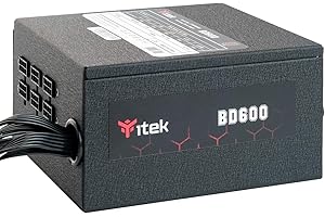Itek Alimentatore per PC BD600-600 Watt, Ventola HDB Hydraulic Dynamic Bearing da 12 mm, Protezione PFC attiva, Convertitore Switching DC to DC