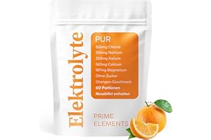PRIME ELEMENTS Elektrolyte Pur ohne Zucker | 60 Portionen mit je 1835 MG | Elektrolyte Pulver für Sportler bei Flüssigkeitsverlust | Orangen Geschmack