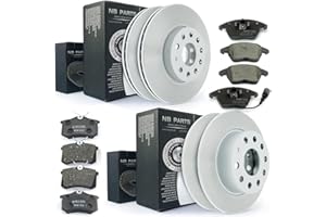 ‎NB PARTS NB PARTS Bremsscheiben + Bremsbeläge vorne hinten 288/253mm passend für Audi A3 8P Seat Skoda VW