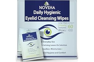 NOVEHA Daily Hygienic Eyelid & Lash Wipes | For Blepharitis & Itchy Eyes, Box Of 60 Individually Wrapped Eyelash Wipes, Natural Makeup Remover & Daily Cleanser