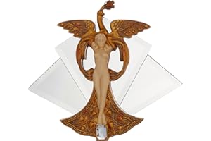 Design Toscano Art Nouveau Peacock Princess Mirrored Wall Sculpture