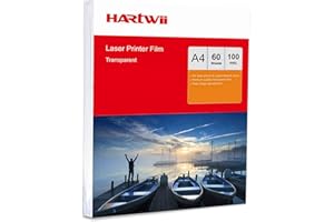 GEGIZUN OHP Film A4 Overhead Projector - 60 Sheets Acetate Clear for Laser & Copier Printing Jet Hartwii