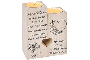 OEAGO Muttertagsgeschenk für Mama, Personalisierte Kerzenhalter Muttertagsgeschenke für Mama Frauen Oma, Mama Geschenk zum Muttertag Weihnachten Geburtstag