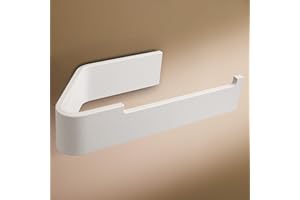 DESIGNFABRIK HAMBURG Design Hambourg Porte Papier Toilette sans Percer I Support Papier Toilette Salle de Bain Mural Auto Adhésif I Porte-Rouleau Papier WC | Design Moderne Blanc Mat