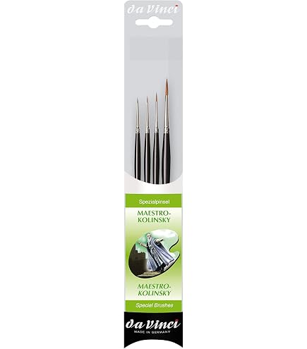 Pennello Kolinsky Gold Series – Green Stuff World, Misura 00, Fatto A Mano Con Pelo Siberiano, Per Acrilici E Miniatura